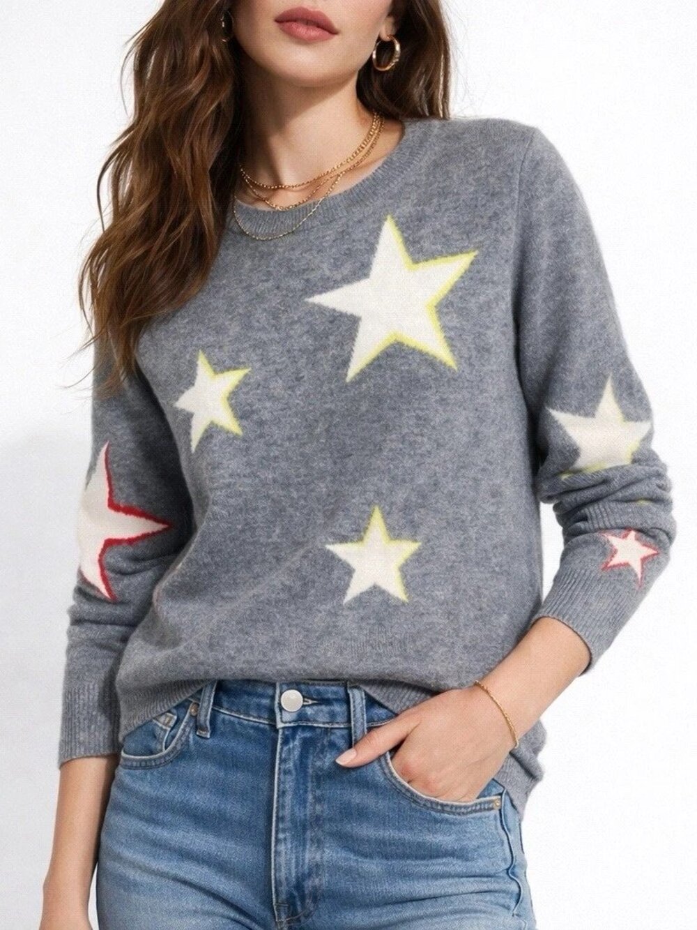 Banana Republic Italian Merino Wool Blend Star Sweater